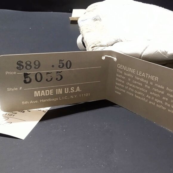 Vintage Saks Fifth Avenue NWT White Leather and Tapestry Shoulder Bag Clutch - Picture 10 of 10